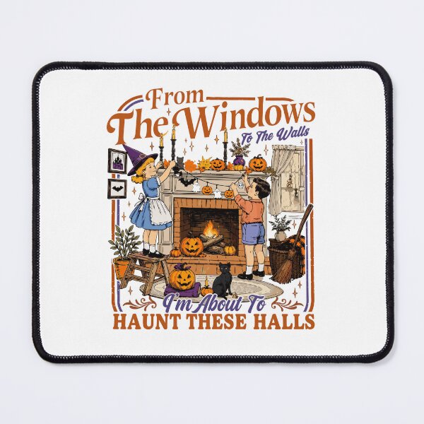 Item preview, Halloween Vintage Kids Fireplace Scene designed and sold by phoebelevine.