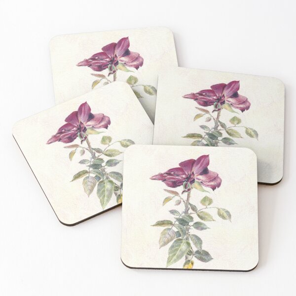 Item preview, Colored Pencils Botanical Illustration of a Dark Red Rose designed and sold by Flowersforbear.