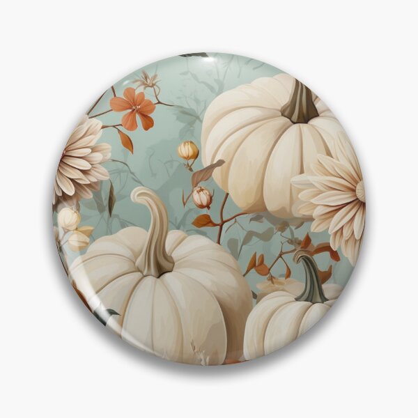 Item preview, Vintage Cream Pumpkin Floral Autumn Botanical designed and sold by FestivityFinds.