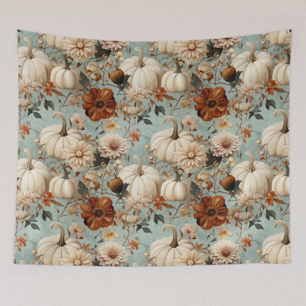 Item preview, Vintage Cream Pumpkin Floral Autumn Botanical designed and sold by FestivityFinds.