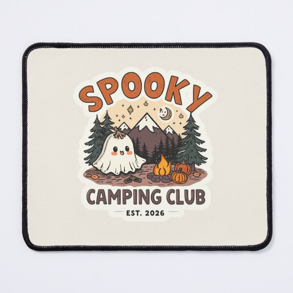 Item preview, Spooky Camping Club – Cute Ghost Halloween Campfire Sticker designed and sold by Pransis_Diginer_26.