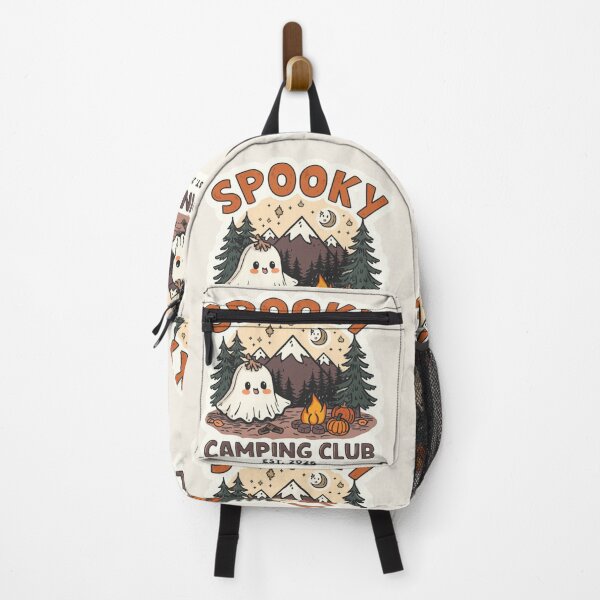 Item preview, Spooky Camping Club – Cute Ghost Halloween Campfire Sticker designed and sold by Pransis_Diginer_26.