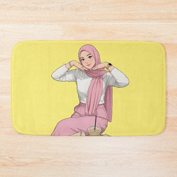 Item preview, pink Hijab Portrait ootd elegance cute muslim illustration vector art  designed and sold by sabartgunpla.