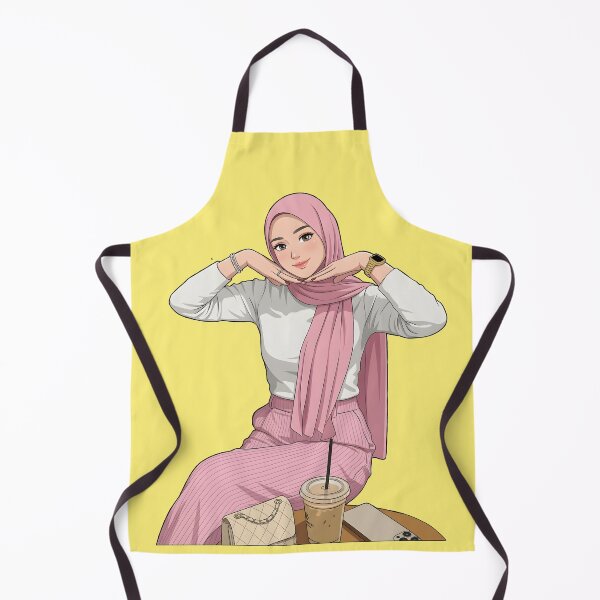 Item preview, pink Hijab Portrait ootd elegance cute muslim illustration vector art designed and sold by sabartgunpla.