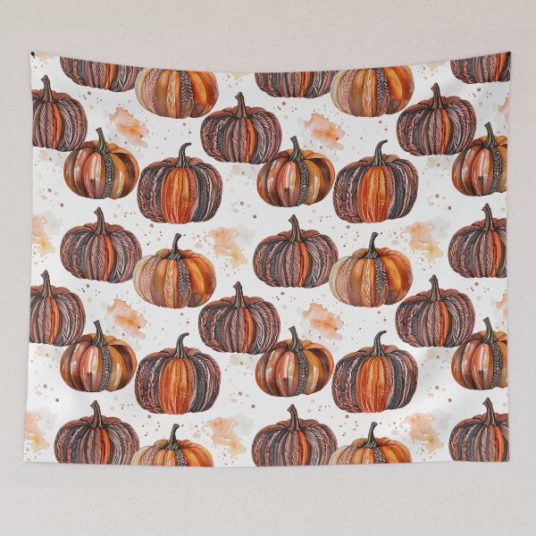 Aperçu de l'œuvre Aquarelle d'automne et de récolte de citrouilles créée et vendue par FestivityFinds.