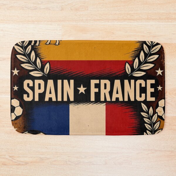 Item preview, Spain vs France Retro Football Art Poster designed and sold by Nexus Space.