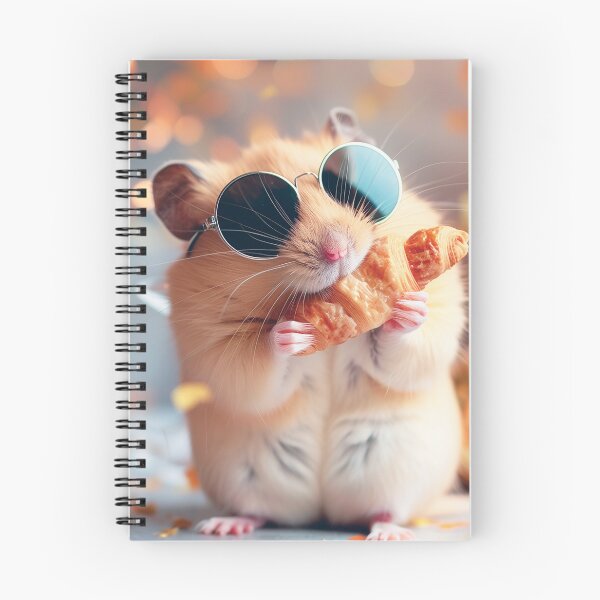 Item preview, Cool Hamster in Sunglasses Eating Croissant - French Bakery Vibe designed and sold by cutepid.