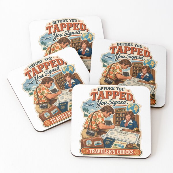 Item preview, Before You Tapped, You Signed Traveler’s Checks Retro Travel designed and sold by Past in Threads.