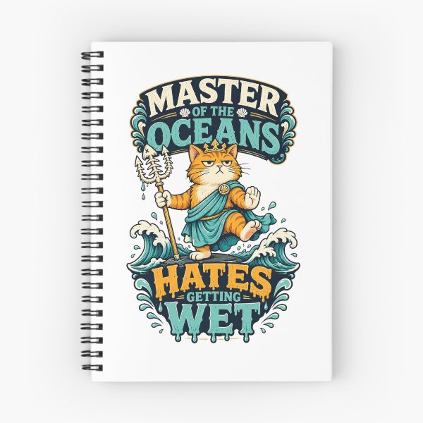 Item preview, Master of Oceans Hates Getting Wet Funny Cat Ocean Design designed and sold by Shabrinox.