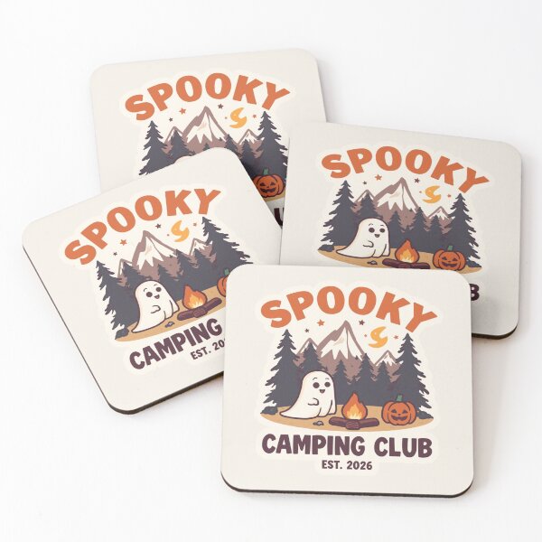 Item preview, Spooky Camping Club Cute Ghost Sticker designed and sold by Pransis_Diginer_26.