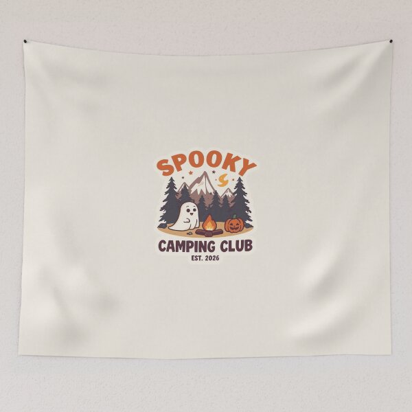 Item preview, Spooky Camping Club Cute Ghost Sticker designed and sold by Pransis_Diginer_26.