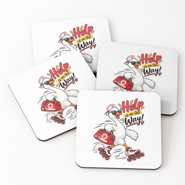 Item preview, Help Is on the Way Funny Nurse Goose Cartoon on Roller Skates designed and sold by LinaDesign Store.