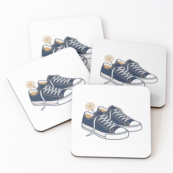 Item preview, Cute Navy Blue Sneakers with Daisy Flower designed and sold by breathinghuman.