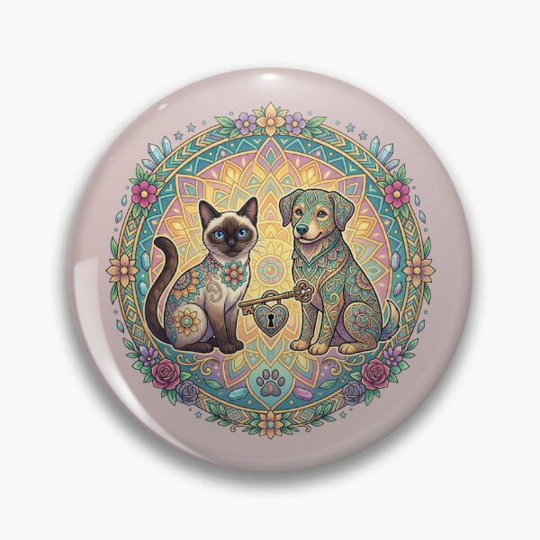 Item preview, Mystic Cat and Dog Mandala – Sacred Connection Art designed and sold by FootprintofLove.