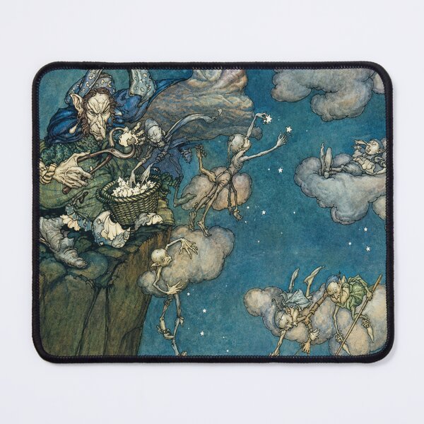 Item preview, Fairy Tale Wall Art, How Mountain Spirits Hung Up New Moons, Arthur Rackham Fantasy Illustration designed and sold by RickE.