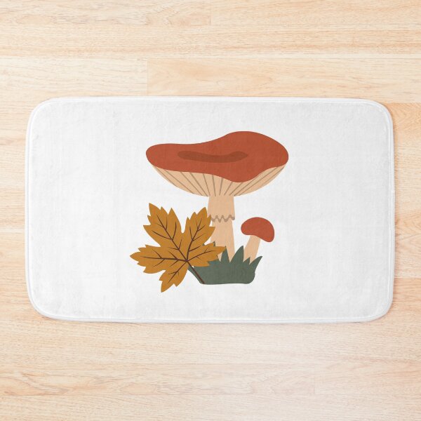 Item preview, Autumn Mushroom with Maple Leaf Cottagecore Art designed and sold by ElenMart.