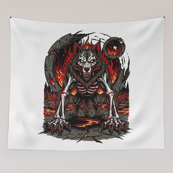 Item preview, Flaming Werewolf Unleashed in Hellfire Landscape designed and sold by Romgora.