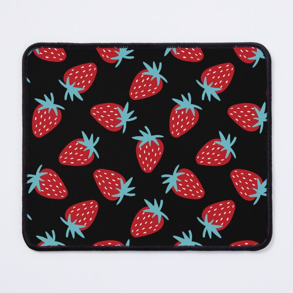 Item preview, Strawberry Fruit Pattern on Black designed and sold by Zaya_art.