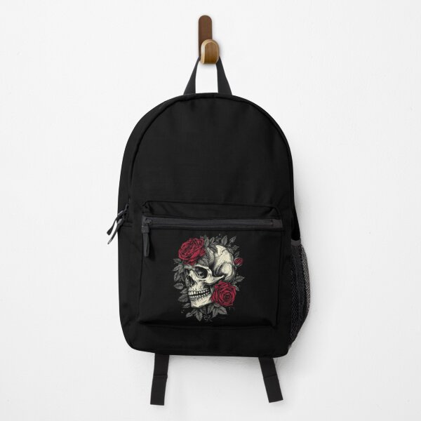Item preview, Gothic Skull with Red Roses Art designed and sold by NovaPrintLab92.
