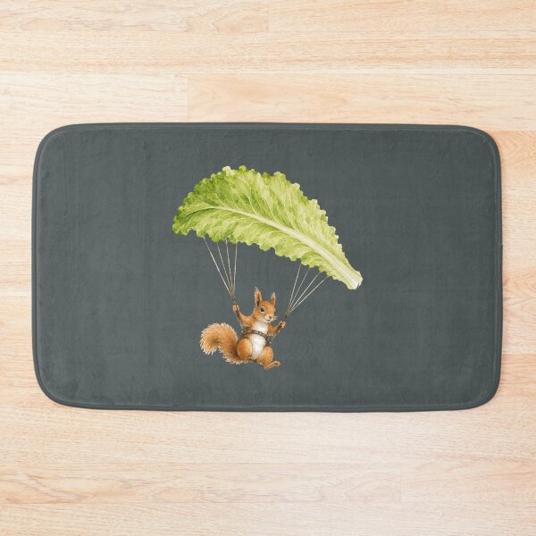 Item preview, Squirrel paragliding with a lettuce leaf designed and sold by Kisho.