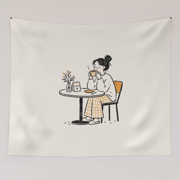 Item preview, Cozy Coffee Time Cute Girl Coffee Lover Cafe Aesthetic designed and sold by Eathusiast.