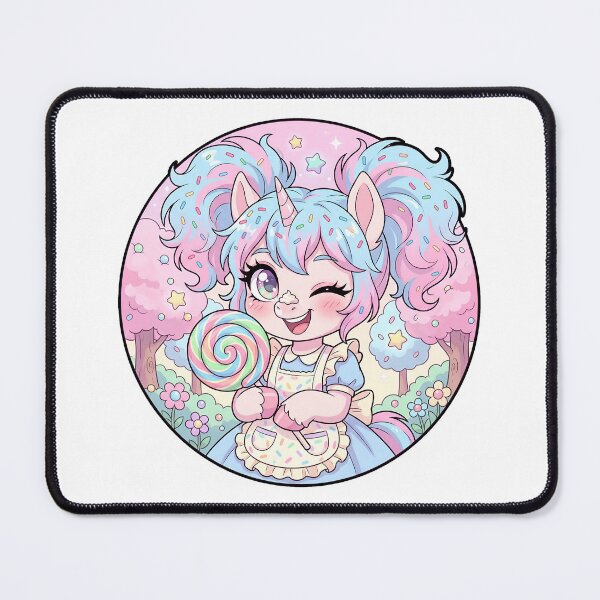 Item preview, Pastel Cotton Candy Unicorn Baker - Lollipop Sweet Bakery Chibi designed and sold by CaliLuminos.