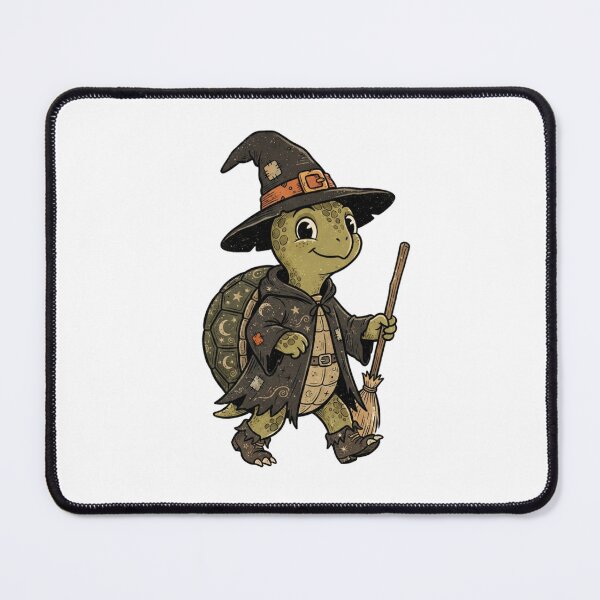 Item preview, Spooky Magical Turtle with Witch Hat and Broom - Woodland Halloween designed and sold by SOUFIANE1991.