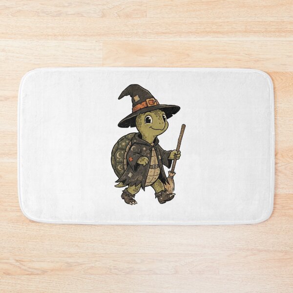 Item preview, Spooky Magical Turtle with Witch Hat and Broom - Woodland Halloween  designed and sold by SOUFIANE1991.