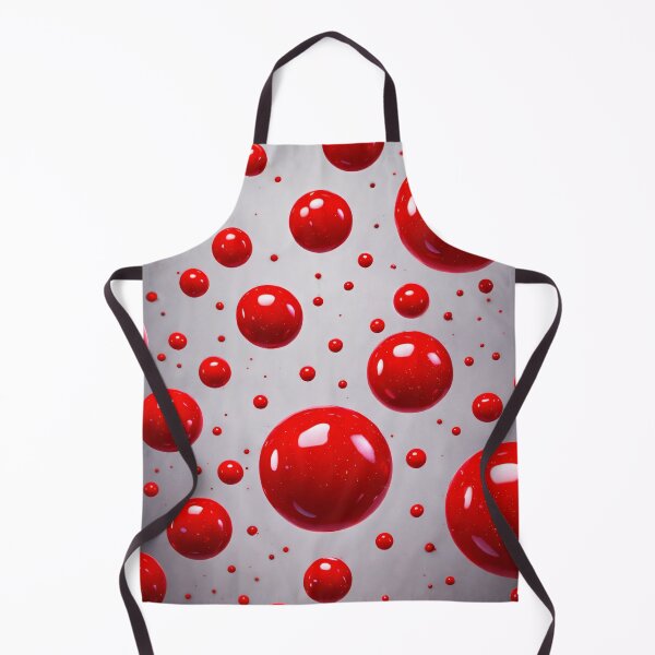 Item preview, Floating Red Spheres – Glossy 3D Abstract Bubble Pattern Art Print designed and sold by Kaleidoscope Print.