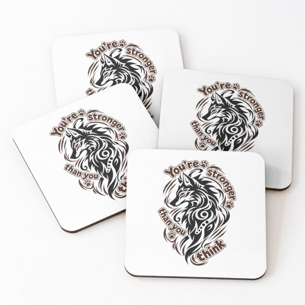 Item preview, You’re Stronger Than You Think – Tribal Wolf Motivation Design   designed and sold by Menna2030.