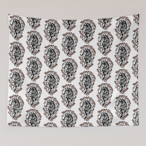 Item preview, You’re Stronger Than You Think – Tribal Wolf Motivation Design   designed and sold by Menna2030.