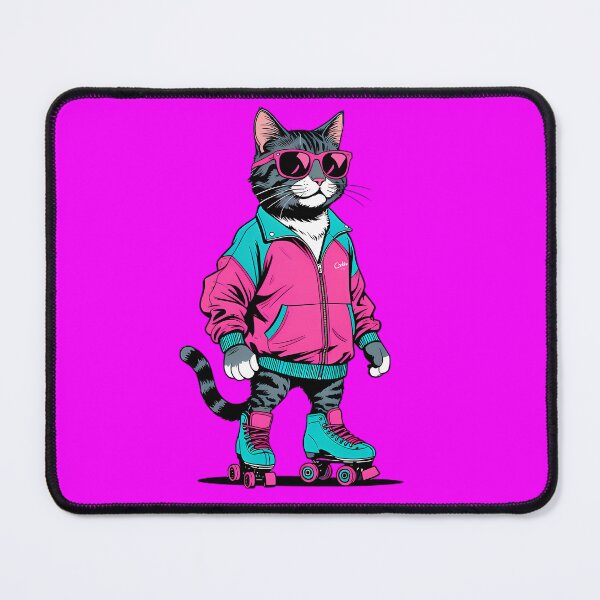 Item preview, 80s Retro Roller Skating Cat designed and sold by Structure-Blue.