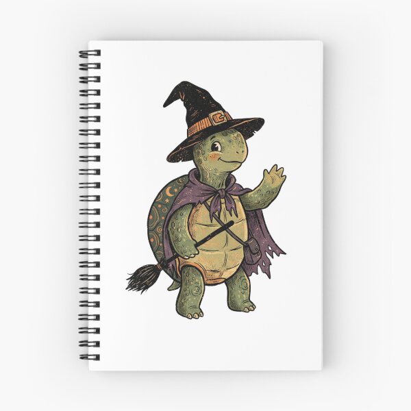 Item preview,  Spooky Magical Turtle with Witch Hat and Broom - Woodland Halloween  designed and sold by SOUFIANE1991.
