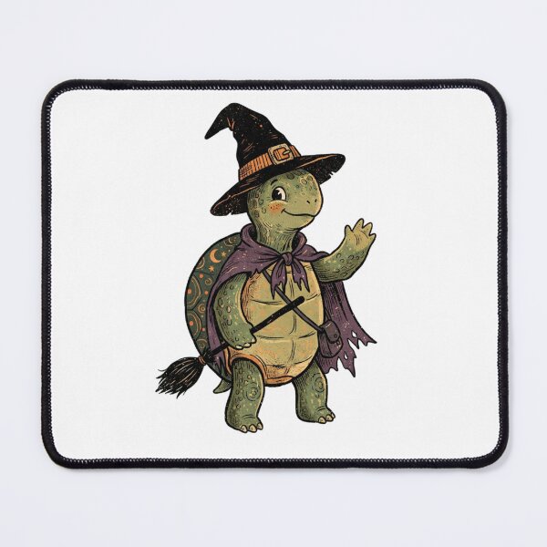 Item preview, Spooky Magical Turtle with Witch Hat and Broom - Woodland Halloween designed and sold by SOUFIANE1991.