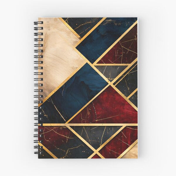 Item preview, Luxury Geometric Abstract in Red Blue and Gold – Modern Art Deco Pattern Print designed and sold by Kaleidoscope Print.