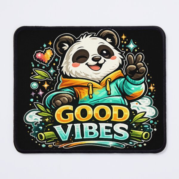 Item preview, Good Vibes – Happy Panda Positive Energy Design designed and sold by ArtisticHeart21.