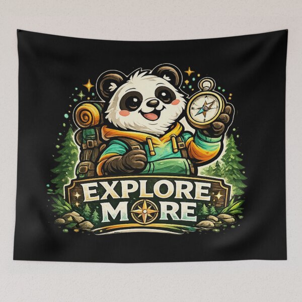 Item preview, Explore More – Adventurous Panda Travel Design designed and sold by ArtisticHeart21.