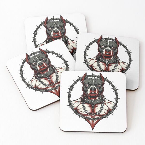 Item preview, Powerful Pitbull Dog Barbed Wire Heart Design designed and sold by Romgora.
