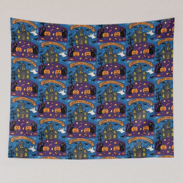 Item preview, Happy Halloween Haunted House designed and sold by Sara's Cozy Canvas Co..