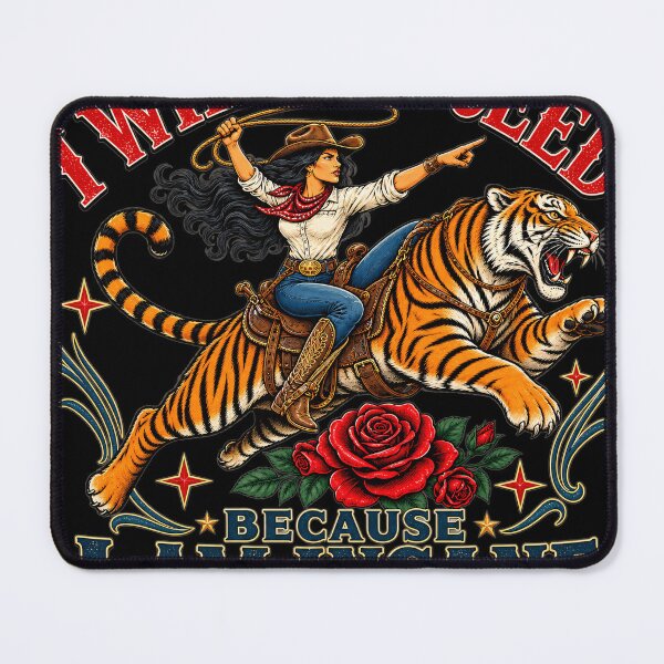 Item preview, I Will Succeed Because I Am Insane Coquette Girly Feminism Cowgirl Tiger designed and sold by AlvinObrien.