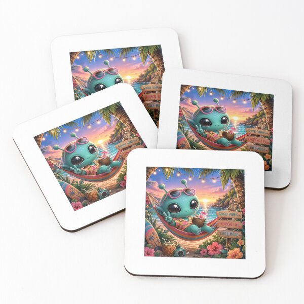 Item preview, Cute Tropical Alien – Summer Beach Vibes Cartoon designed and sold by NestDesigns01.