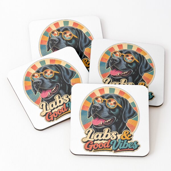 Item preview, Retro Black Lab Good Vibes – Funny Labrador Dog Lover Design designed and sold by Retroteez.