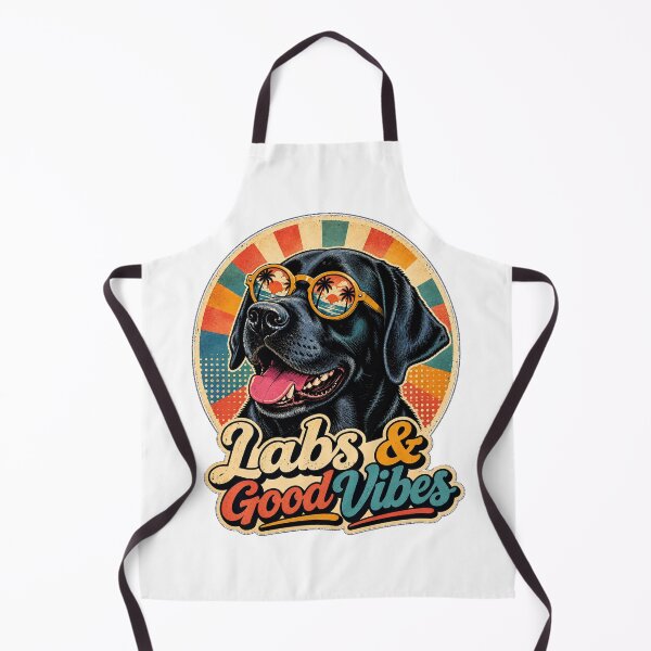 Item preview, Retro Black Lab Good Vibes – Funny Labrador Dog Lover Design designed and sold by Retroteez.