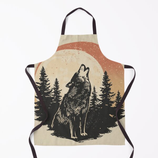 Item preview, Howling Wolf Forest Sunset Vintage Illustration designed and sold by Ev3rGr33n-.