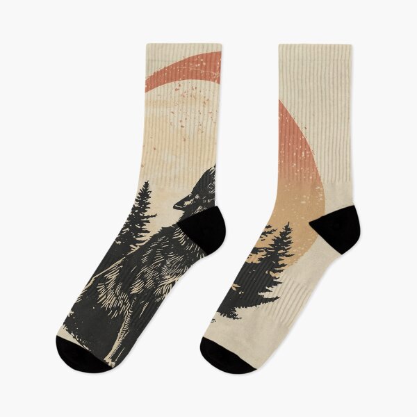 Item preview, Howling Wolf Forest Sunset Vintage Illustration designed and sold by Ev3rGr33n-.