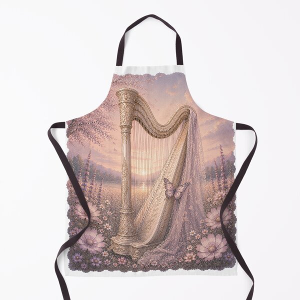 Item preview, Harp & Flowers – Dreamy Floral Harp Butterfly Design for Music Lovers designed and sold by SVALANART.