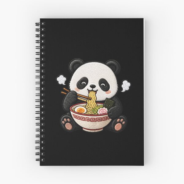 Item preview, Funny Panda Eating Ramen Kawaii Embroidery Patch designed and sold by ColorSplash123.