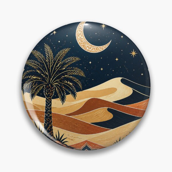 Item preview, Saudi Desert Moon | Arabian Dunes & Palm Tree Sticker designed and sold by DesertInkArt.