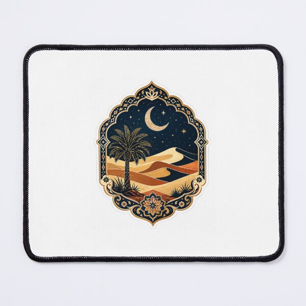 Item preview, Saudi Desert Moon | Arabian Dunes & Palm Tree Sticker designed and sold by DesertInkArt.
