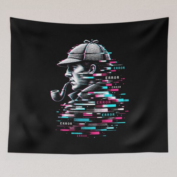 Item preview, Sherlock Holmes Digital Glitch Error Portrait designed and sold by Fenay Designs.